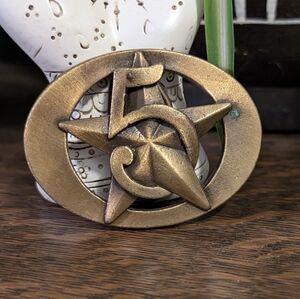 Vintage Seagram's Five 5 Star Brass Belt Buckle